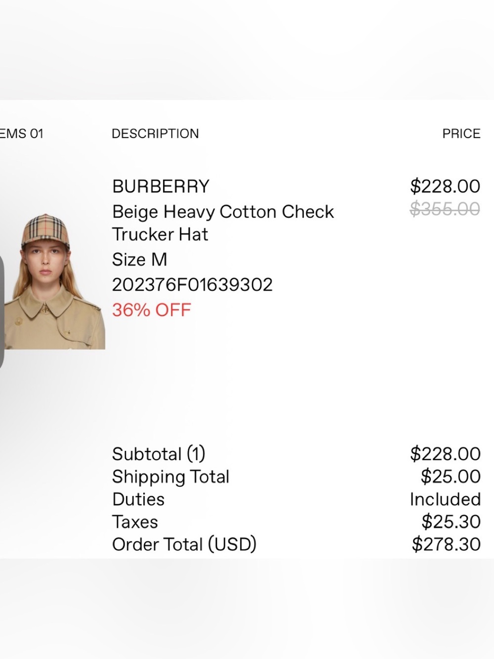 Burberry Beige Heritage Check Baseball Cap - Picture 4 of 7